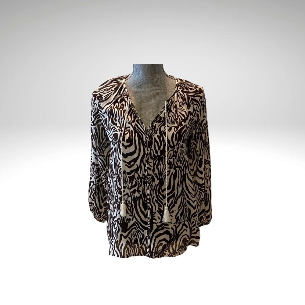 EUC Lily Pulitzer Brown & Ivory Tunic